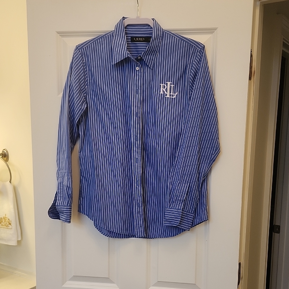Ralph Lauren Blue Striped Womens Shirt